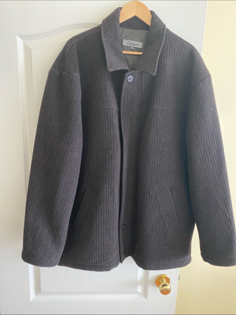 Cacharel Men's Gray Pea Coat, size XL